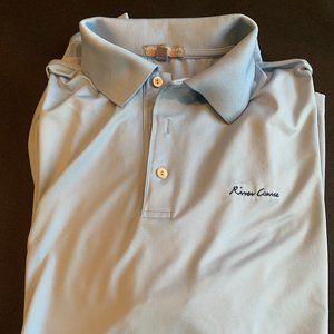 Peter Millar Summer Comfort Polo Shirt XL Short Sleeve Blue River Course READ